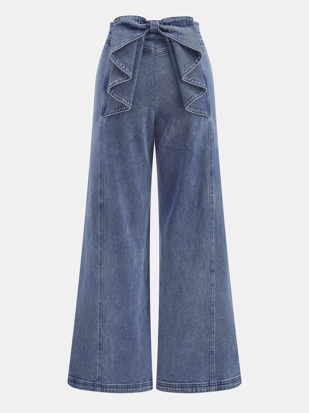Commense Bow Back High-Waist Wide-Leg Jeans